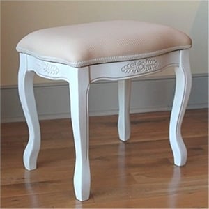 International Caravan Windsor Vanity Stool in Antique White