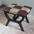 International Caravan Carmel Faux leather Stool in Mixed Pattern