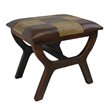 International Caravan Carmel Faux leather Stool in Mixed Pattern
