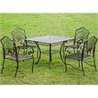 International Caravan Sun Ray 5 Piece Iron Patio Dining Set in Bronze