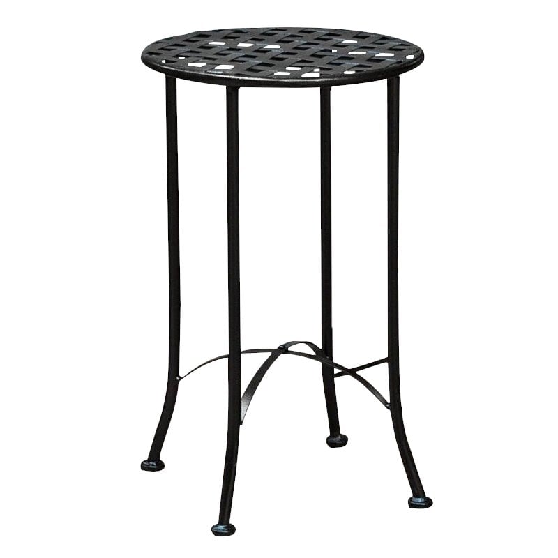 International Caravan Mandalay Iron Patio Side Table In Antique Black 3469 Ant Bk