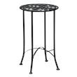 International Caravan Mandalay Iron Patio Side Table in Antique Black