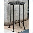 International Caravan Mandalay Iron Patio Side Table in Antique Black