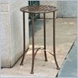 International Caravan Mandalay Iron Patio Side Table in Matte Brown