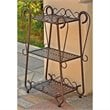 International Caravan Santa Fe 3 Tier Iron Plant Shelf in Brown
