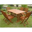 International Caravan Royal Tahiti 7 Piece Wood Patio Dining Set