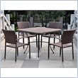 International Caravan Barcelona 5 Piece Patio Dining Set in Brown