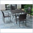 International Caravan Patio Dining Chair In Black (Set of 4)