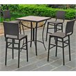 International Caravan Barcelona 5 Piece Patio Pub Set in Antique Black