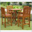 International Caravan Royal Tahiti 5 Piece Wood Patio Dining Set