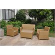 International Caravan Barcelona 4 Piece Patio Sofa Set in Honey