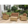 International Caravan Barcelona 4 Piece Patio Sofa Set in Honey
