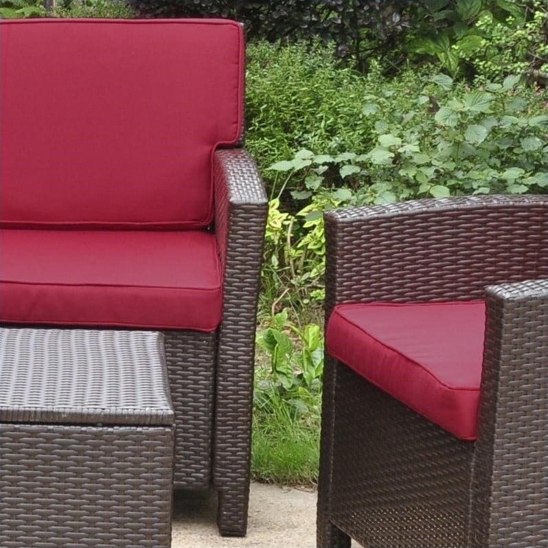 International Caravan Barcelona 4 Piece Patio Sofa Set in Chocolate