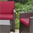 International Caravan Barcelona 4 Piece Patio Sofa Set in Chocolate