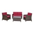 International Caravan Barcelona 4 Piece Patio Sofa Set in Chocolate