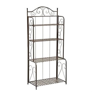 International Caravan Mandalay 4 Tier Iron Bakers Rack in Matte Brown