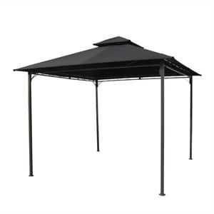 International Caravan Hamilton Outdoor Canopy Gazebo in Black