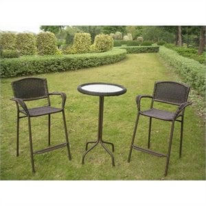 Glass Top Outdoor Patio Pub Table