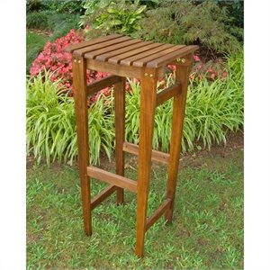 international caravan highland acacia backless patio bar stool (set of 2)