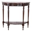 International Caravan Windsor Mozie Half Moon Console Table in Walnut