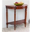 International Caravan Windsor Mozie Half Moon Console Table in Walnut