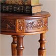 International Caravan Windsor Round End Table in Walnut Stain