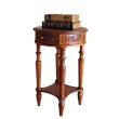 International Caravan Windsor Round End Table in Walnut Stain