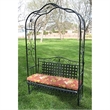 International Caravan Mandalay Iron Patio Arbor Bench in Antique Black