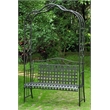 International Caravan Mandalay Iron Patio Arbor Bench in Antique Black