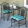 International Caravan Mandalay 3 Piece Iron Patio Bistro Set in Black