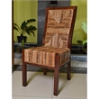 Dallas Abaca Weave Dining Chair with Mahogany Hardwood in Salak Brown