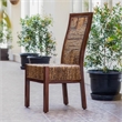 Dallas Abaca Weave Dining Chair with Mahogany Hardwood in Salak Brown