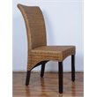 International Caravan Bali Campbell Rattan Wicker Stained Dining Chair (Set of 2)
