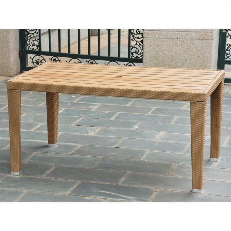 International Caravan Barcelona Patio Dining Table in Honey Pecan