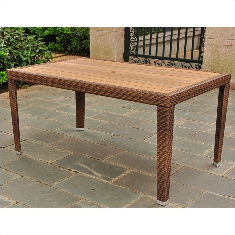 International Caravan Barcelona Patio Dining Table in Antique Brown