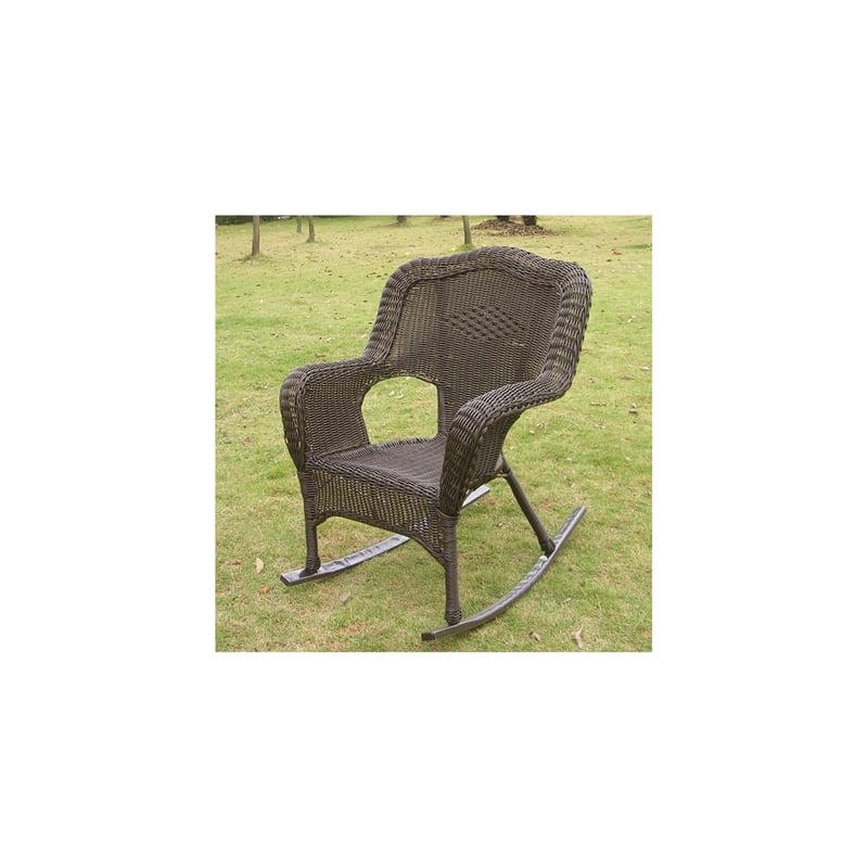 International Caravan Monaco Resin Patio Rocker in Pecan (Set of 2)