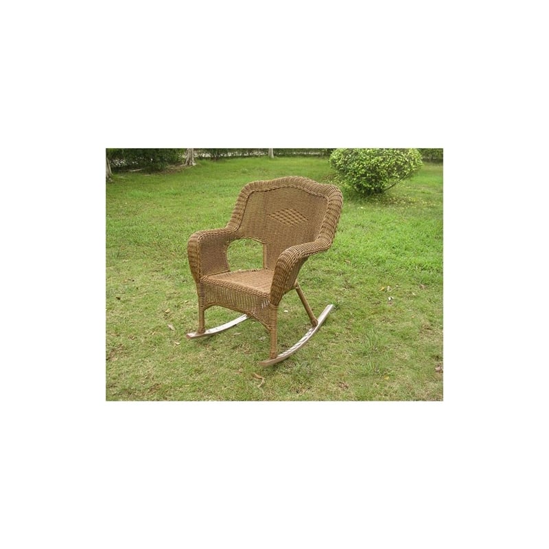 International Caravan Monaco Resin Patio Rocker in Mocha (Set of 2)
