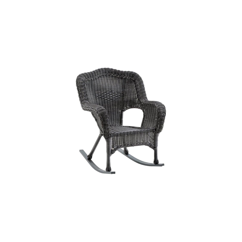 International Caravan Monaco Resin Patio Rocker in Black (Set of 2)