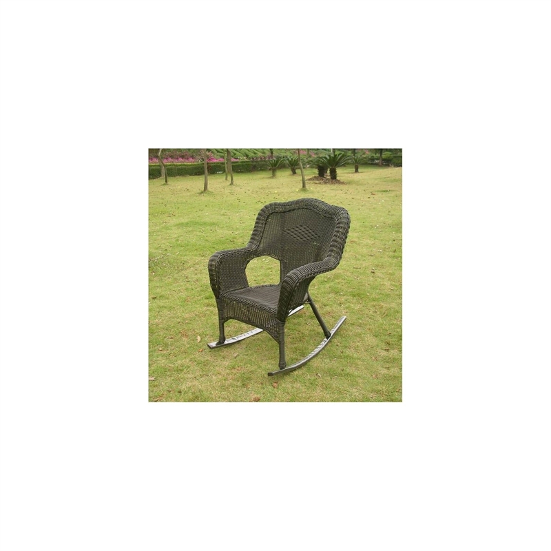 International Caravan Monaco Resin Patio Rocker in Black (Set of 2)