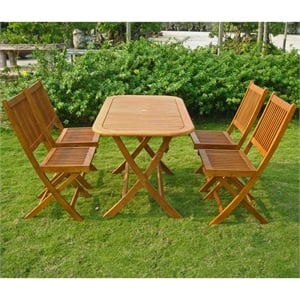 International Caravan Melilla 5 Piece Patio Dining Set in Natural