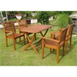 International Caravan Seva 5 Piece Wood Patio Dining Set in Natural