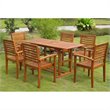 International Caravan Mataro 7 Piece Wood Patio Dining Set in Natural