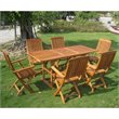 International Caravan Bascara 7 Piece Wood Patio Dining Set in Natural