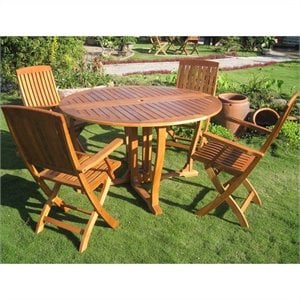 International Caravan Marbella 5 Piece Wood Patio Dining Set