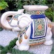 International Caravan Bombay Large Stool in White
