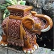 International Caravan Bombay Large Stool in Falling Brown