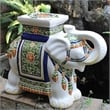 International Caravan Bombay Large Stool in Falling Brown