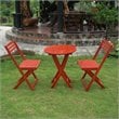 International Caravan Royal Fiji 3 Pc Folding Patio Bistro Set in Red