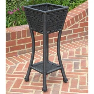 International Caravan Chelsea Resin Plant Stand in Antique Black