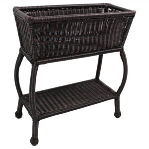 International Caravan Chelsea 24&quot Resin Potting Bench in Antique Pecan